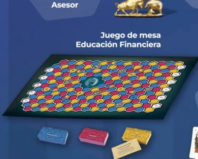 Tablero del juego de mesa de educación financiera